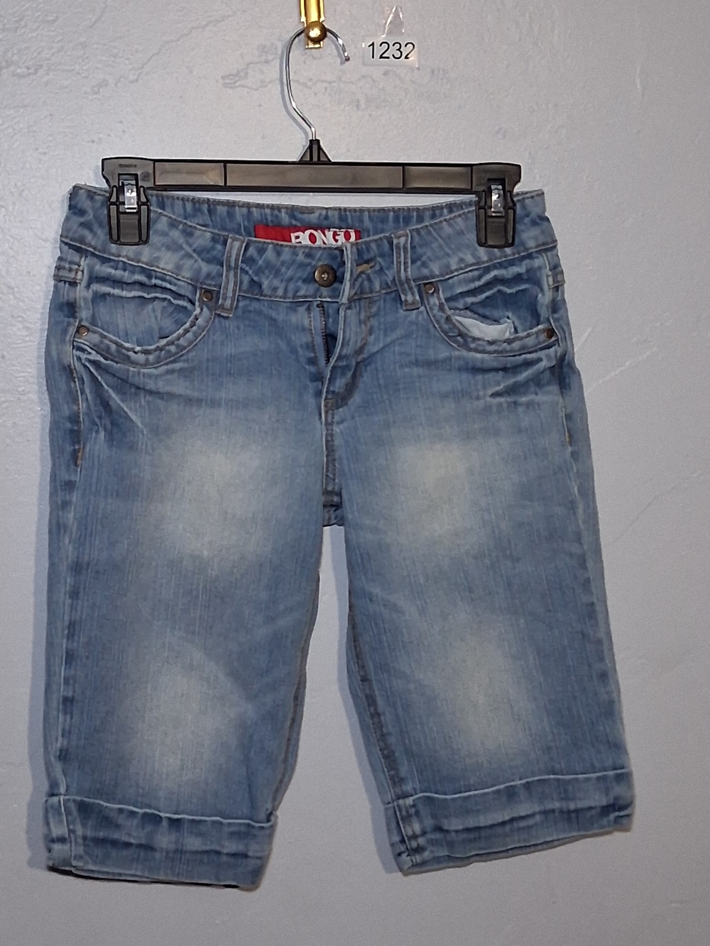 BONGO Light Blue Cropped Denim Shorts